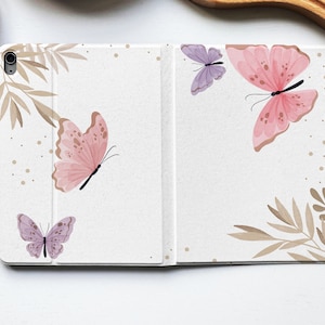 Butterfly Painting iPad Book Cover Personalised iPad 9.7 10.2 Pro 11 10.5 12.9 inch Air 4 Mini 5 iPad case stand iPad case 9 7 iPad Pro 2021