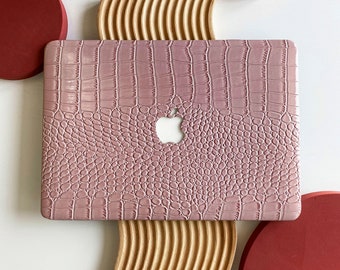 Crocodile Print Pink Hard Case Hülle für MacBook Air 13 Macbook Pro 13 16 15 14 Air 13 12 Zoll Laptop M2 2022