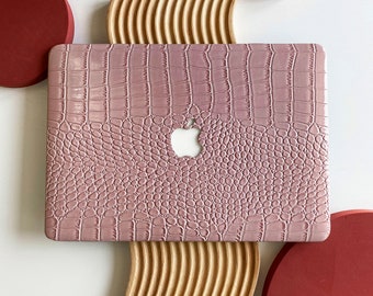 Crocodile Print Pink Hard Case Cover for MacBook Air 13 Macbook Pro 13 16 15 14 Air 13 12 inch Laptop M2 2022