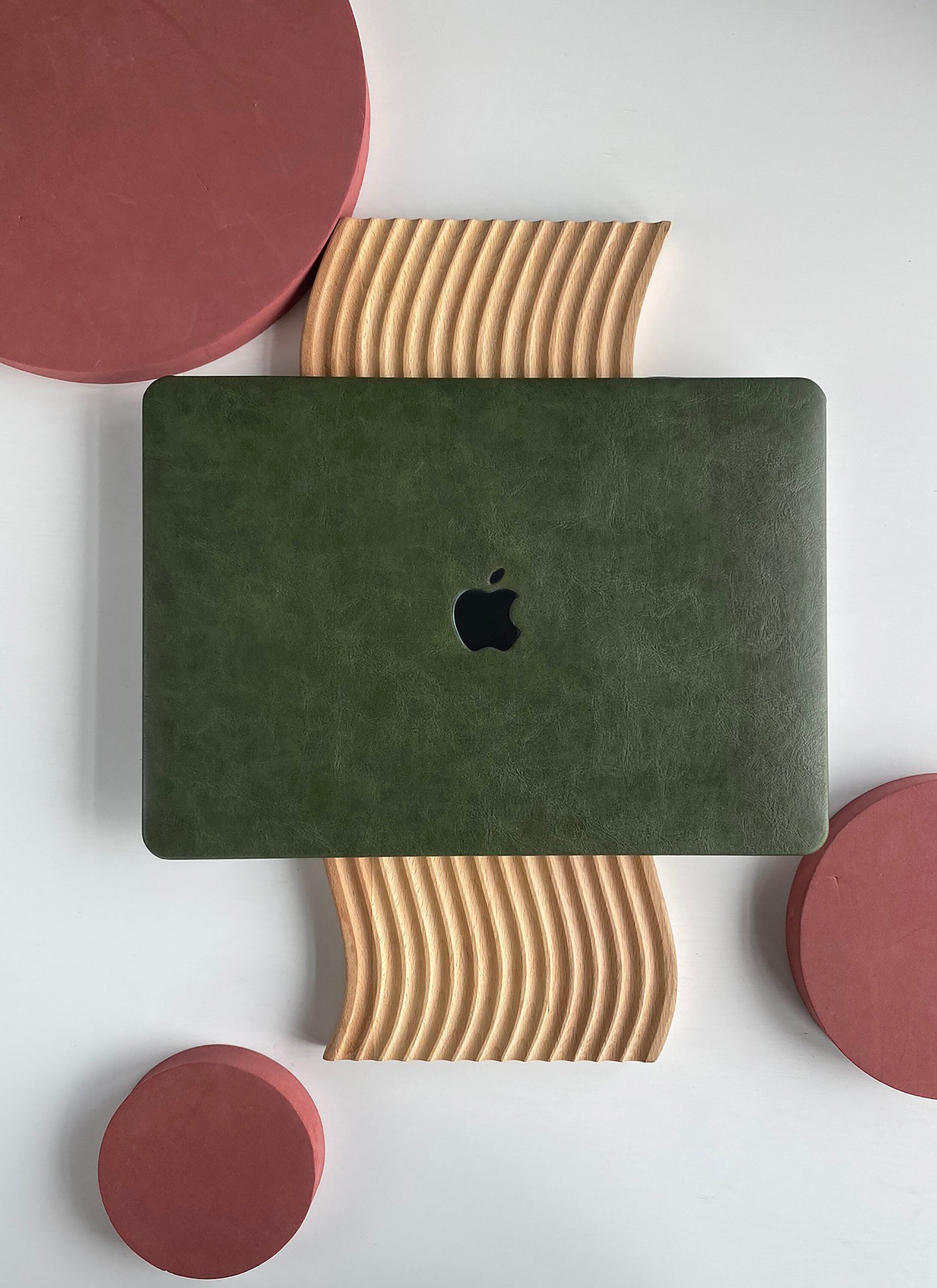 ヴィンテージグリーンのユニークなハードケースカバー、MacBook Air 13 
