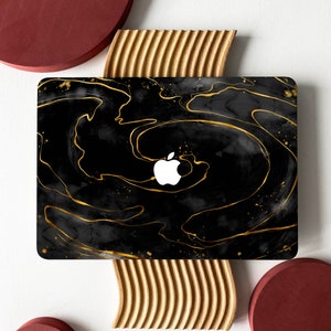 Black Gold Marble Shell Hard Case Cover for MacBook Air 13 Macbook Pro 13 16 15 Air 13 12 inch Laptop 2338 2681