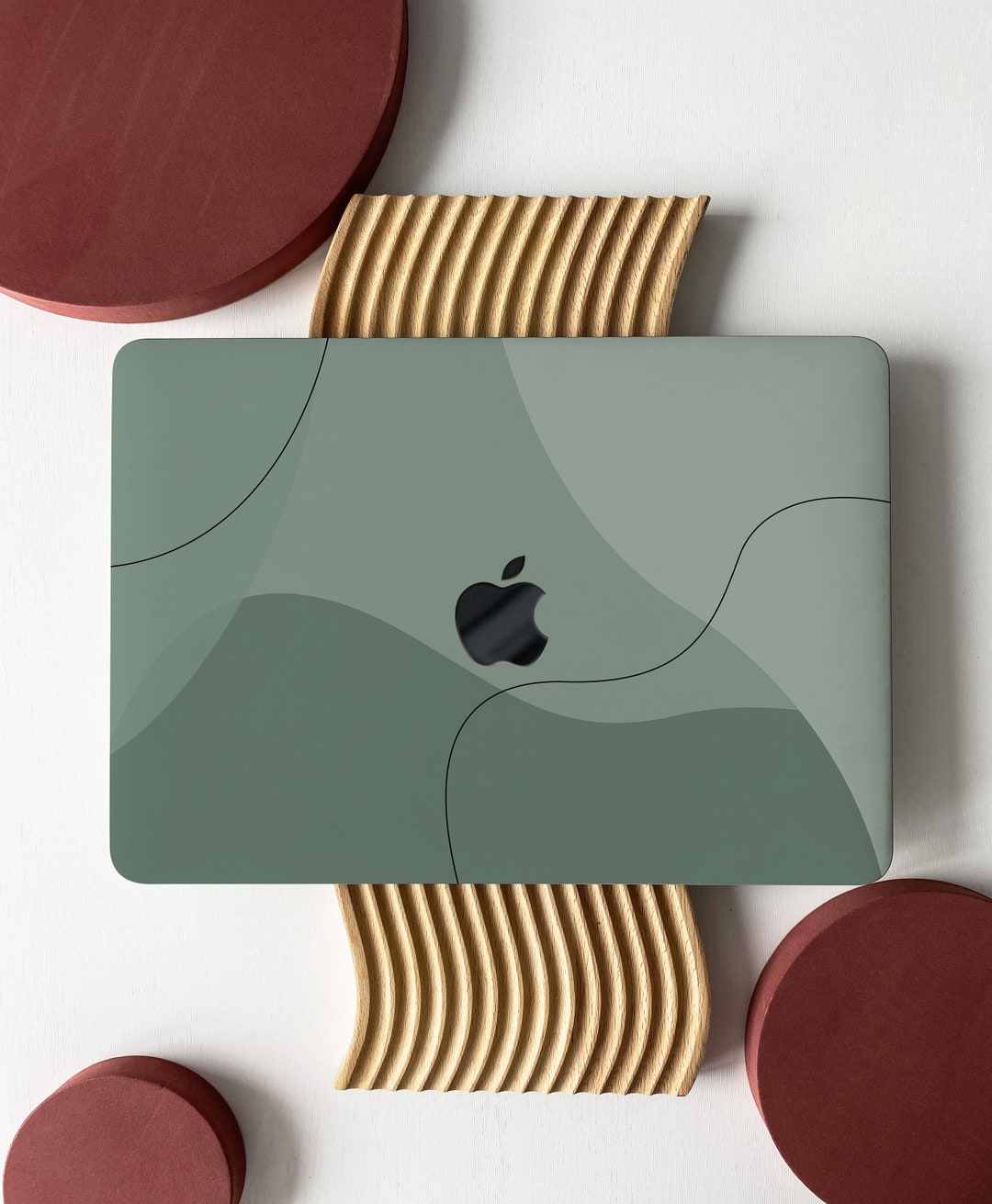 Dark Green Abstract Art Block Shell Hard Case Cover for MacBook Air 13 ...