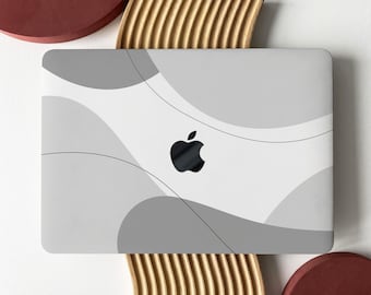 Gray abstract art block Shell Hard Case Cover for MacBook Air 13 Macbook Pro 13 16 15 Air 13 12 inch Laptop 2338 2681