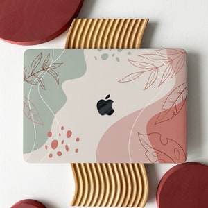 Custodia rigida dipinta a mano con guscio di linea rossa dipinta a mano per MacBook Air 13 Macbook Pro 13 16 15 Air 13 Laptop da 12 pollici M2-A2681, A2338