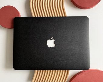 Funda rígida de cuero negro carbono para MacBook Air 13 Macbook Pro 13 14 16 15 Air 13 12 pulgadas Laptop 2023 M2