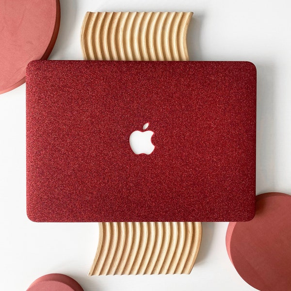Glitter Frosted Hot Red Hard Case Cover for MacBook Air 13 Macbook Pro 13 14 16 15 Air 13 12 inch Laptop