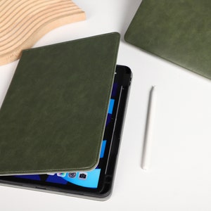 Vintage Green Unique iPad Book Cover Personalised iPad 9.7 10.2 Pro 11 10.5 12.9 inch Air 4 5 Mini 5 6 iPad Case Stand iPad Pro 2022