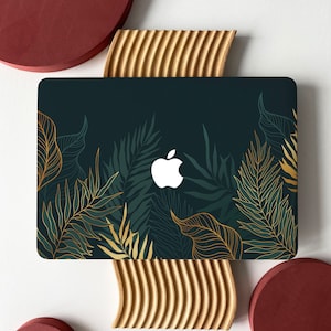 Dark Green Leaf Aesthetic Shell Hard Case Cover for MacBook Air 13 Macbook Pro 13 16 15 Air 13 12 inch Laptop 2338 2681