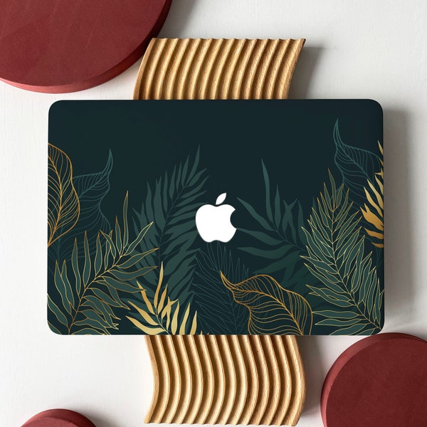 Dark Green Leaf Aesthetic Shell Hard Case Cover for MacBook Air 13 Macbook Pro 13 16 15 Air 13 12 inch Laptop 2338 2681