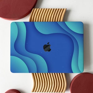 Gradual Blue White Stars Waves Shell Hard Case Cover for MacBook Air 13 Macbook Pro 13 14 16 15 Air 13 12 inch Laptop