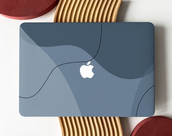 Étui rigide bleu avec oeuvre d'art pour MacBook Air 13, étui Macbook Pro 13 14 16 15 Air 13, étui pour ordinateur portable 12 pouces