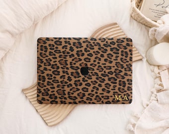 Klassische Leopard Leder Hart Leder Hülle für MacBook M2/M3 Air 13 Zoll MacBook Pro 13 14 16 15 Air 12 Zoll 2023 2022 Einzigartige Laptop Tasche