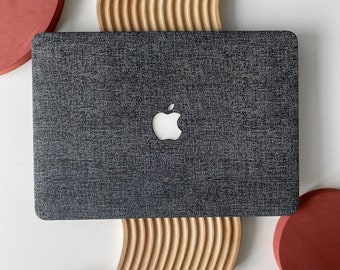 Coarse Linen Print Hard Case Cover for MacBook Air 13 Macbook Pro 13 14 16 15 Air 13 12 inch Laptop M2-A2681, A2338