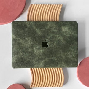 Misty Green Leather Unique Hard Case Cover for MacBook Pro 13 Case MacBook Air 13 Case Macbook Pro 13 14 16 15 Air 13 12 inch Laptop
