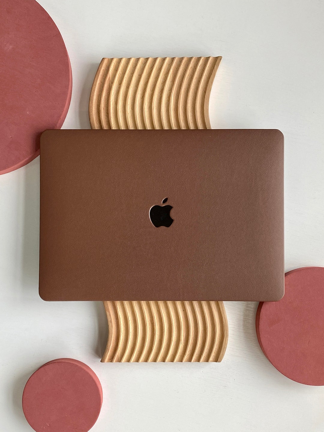Brown Khaki Checkered Board Trendy MacBook Protective Hard 