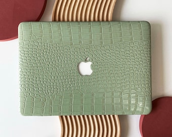 Crocodile Print Mint Hard Case Cover for MacBook Air 13 Macbook Pro 13 14 16 15 Air 13 12 inch Laptop M2 2022