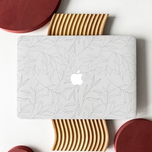Gray Leaf Line Shell Hard Case Cover for MacBook Air 13 Case Macbook Pro 13 14 16 15 Air 13 12 inch Laptop case