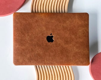 Brownish Leather Unique Hard Case Cover for MacBook Pro 13 Case MacBook Air 13 Case Macbook Pro 13 14 16 15 Air 13 12 inch Laptop