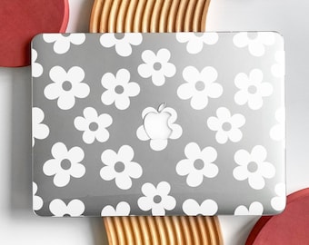 White Flower Aesthetics Art Hard MacBook Case Cover for MacBook M1/M2 Air 13 Case 2023 New Macbook M3 Pro 13 16 15 Case Air 12 inch Laptop