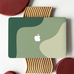 Funda rígida con diseño degradado verde para MacBook Air de 13 pulgadas, MacBook Pro de 13, 14, 16 y 15 pulgadas, y MacBook Air de 13 y 12 pulgadas.