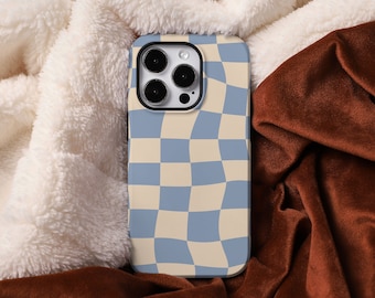 Blue Chessboard Art Personalized iPhone Case For iPhone 15 14 12 13 11 Pro Max, 13 Mini Case, 14 / 15 Plus iPhone X Cover