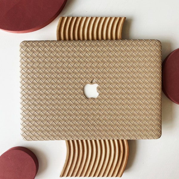 Woven Leather Milky Beige Hard Case Cover for MacBook Air 13 Macbook Pro 13 14 16 15 Air 13 12 inch Laptop M2 Air Pro 2022