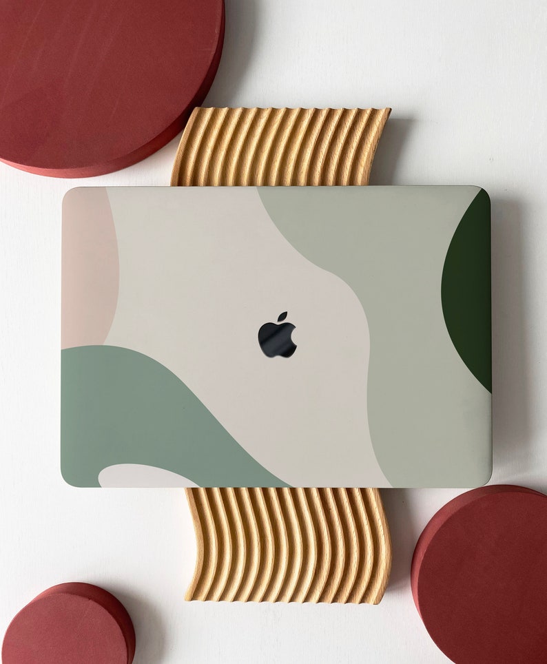 Green Stripe Lines Art Shell Hard Case Cover for MacBook Air 13 Macbook Pro 13 14 16 15 Air 13 12 inch Laptop M2 2022 