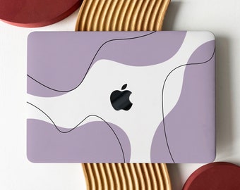 Amethyst Art Lines Shell Funda rígida para MacBook Air 13 Macbook Pro 13 14 16 15 Air 13 12 pulgadas Laptop