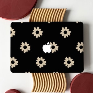 Retro Floral Black Shell Hard Case Cover for MacBook Air 13 Macbook Pro 13 16 15 Air 13 12 inch Laptop 2338 2681