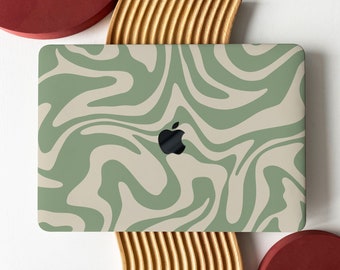 Groene abstracte vloeibare kunst shell harde case cover voor MacBook Air 13 Case Macbook Pro 13 14 16 15 Air 13 12 inch laptoptas