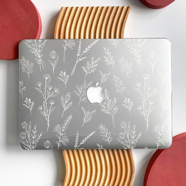 Étui rigide transparent fleurs pour MacBook pour MacBook Air 13, étui Macbook Pro 13 16 15, étui Air 13 pour ordinateur portable 12 pouces