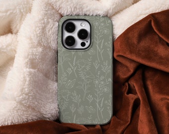 Sage Green Floral Flight Personalized iPhone Case For iPhone 15 14 12 13 11 Pro Max, 13 Mini Case, 14 / 15 Plus iPhone X Cover
