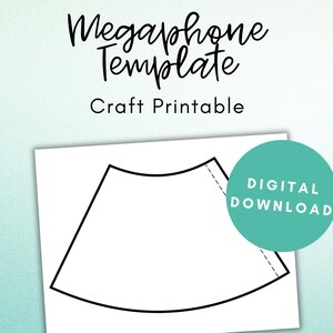 Megaphon Papiervorlage, Megaphon Handwerk druckbare, Handwerk Aktivität Kinder, digitaler Download, Papier Handwerk Vorlage, Aktivität für Kinder