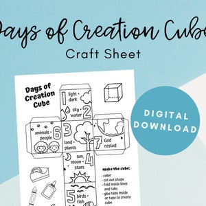 Days of Creation Cube, Christian Crafts, Crafts for Kids Printable ...