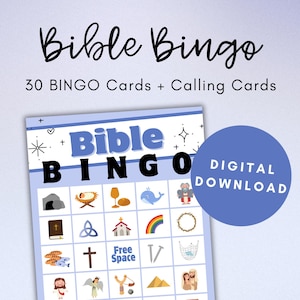 Bingo della Bibbia per bambini stampabile, Bingo della scuola domenicale per bambini, Giochi con storie bibliche, Storie bibliche stampabili, Gioco del Bingo della Bibbia, Gioco della scuola domenicale