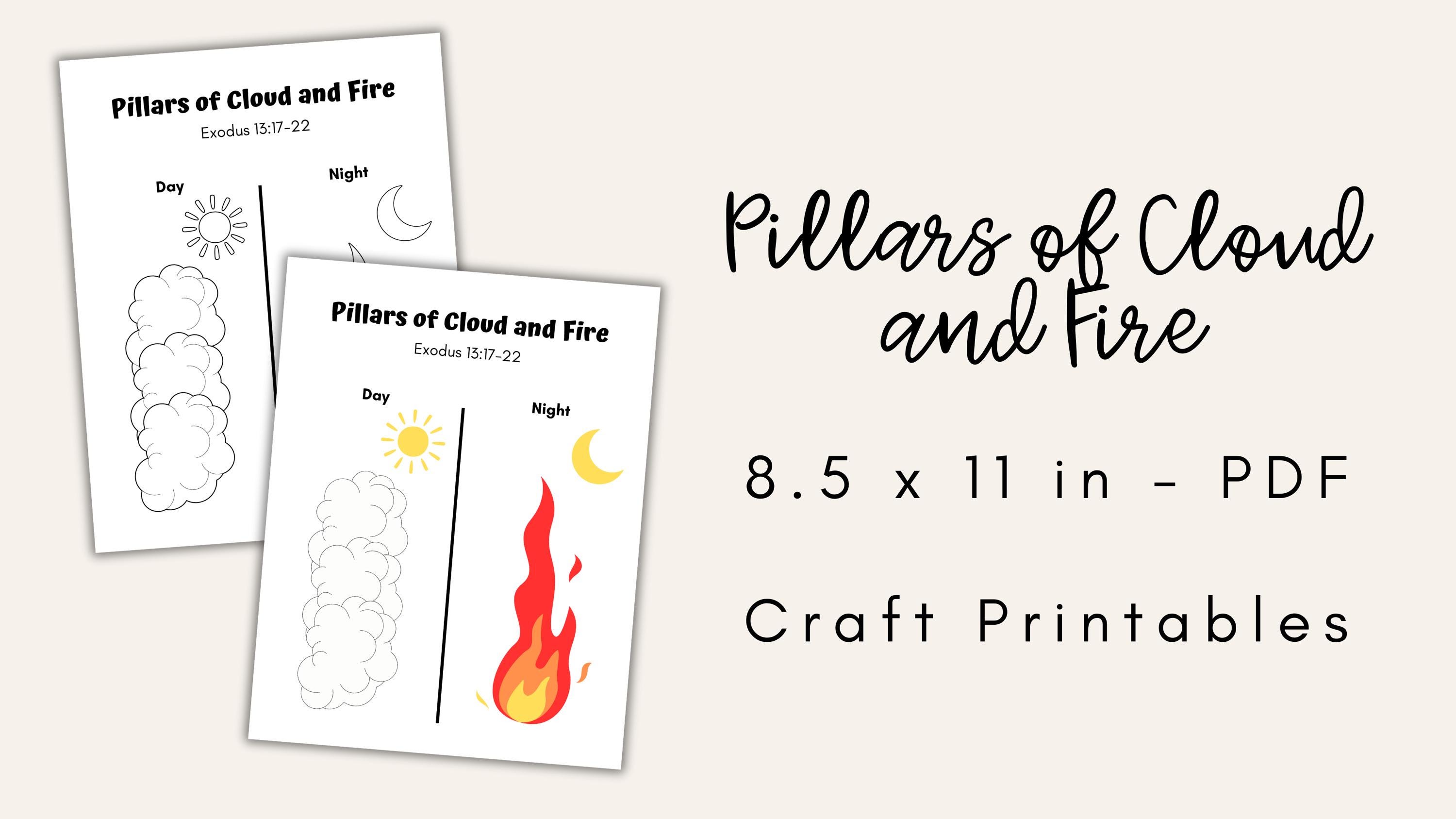Pillars of Cloud and Fire Craft, Sunday School Craft Printable ...