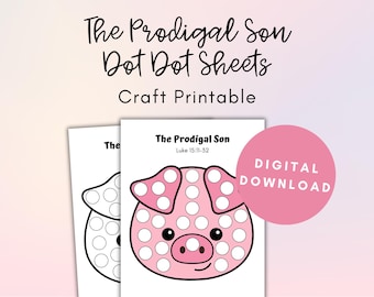 Parábola del hijo pródigo, Manualidad del hijo pródigo, Colorear con marcador de puntos, Manualidad preescolar para hacer puntos, Manualidad para la escuela dominical, Manualidad con historia bíblica