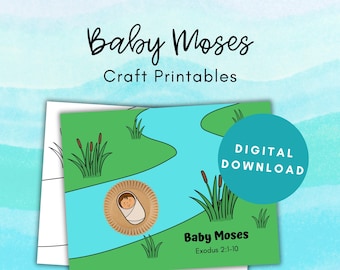 Baby Moses Craft, Sunday School Craft Printable, Christian Activities for Kids, Bible Coloring Pages, Bible Story Activities, Bible Crafts