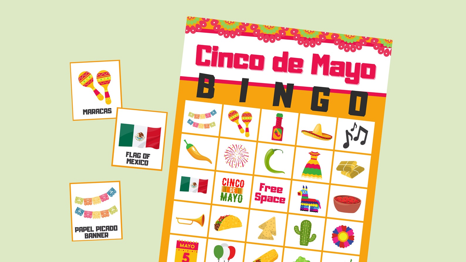 Cinco De Mayo Bingo Cards Bingo Cards Printable Bingo Game | Etsy