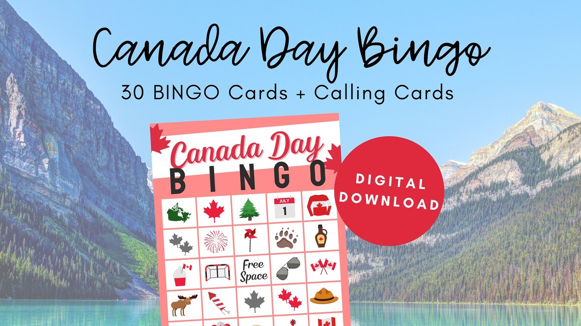 Canada Day Bingo, Bingo Cards Printable, Independence Day Game, Bingo