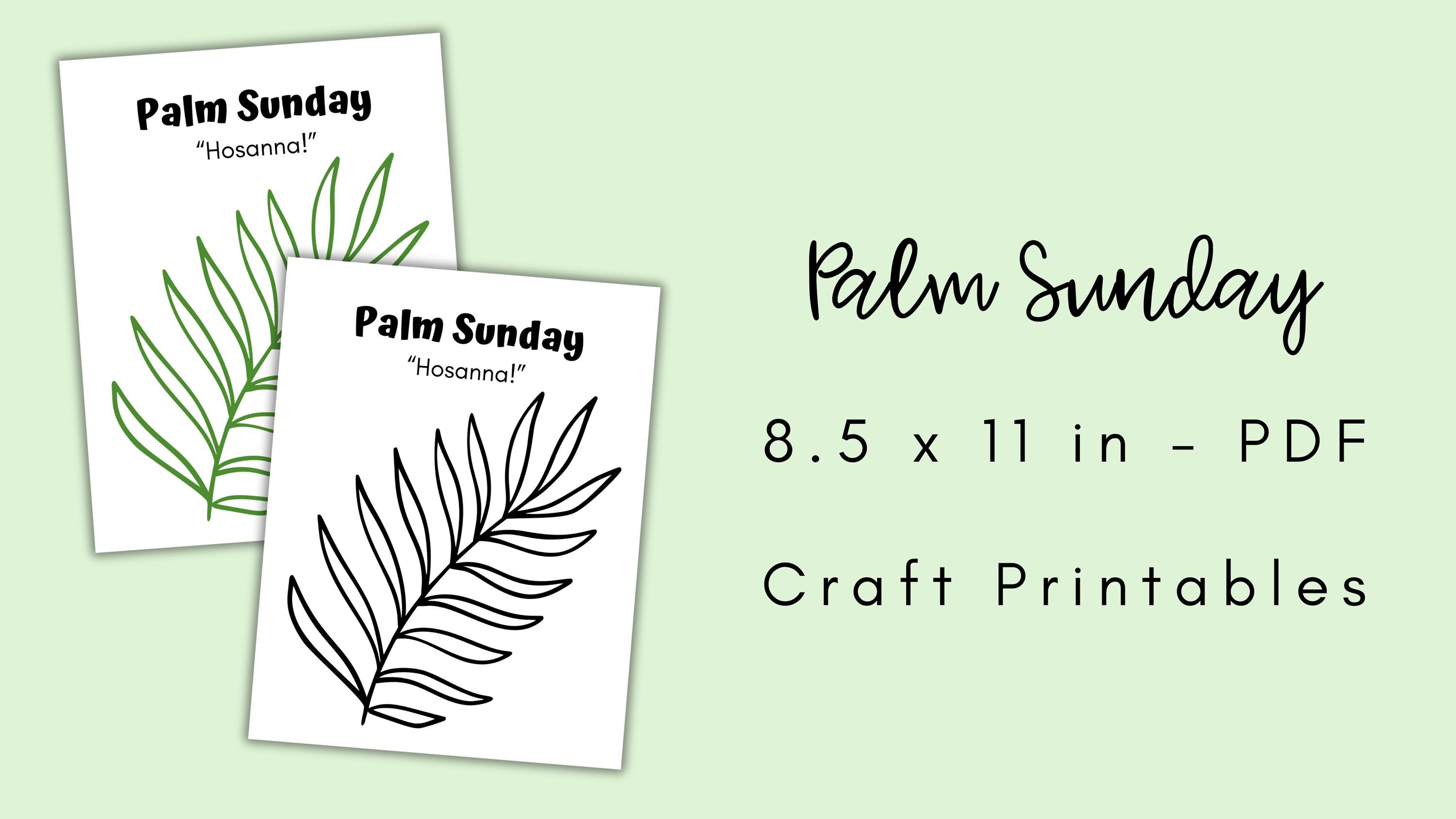 Palm Sunday Craft for Kids, Sunday School Craft Printable, Christian ...