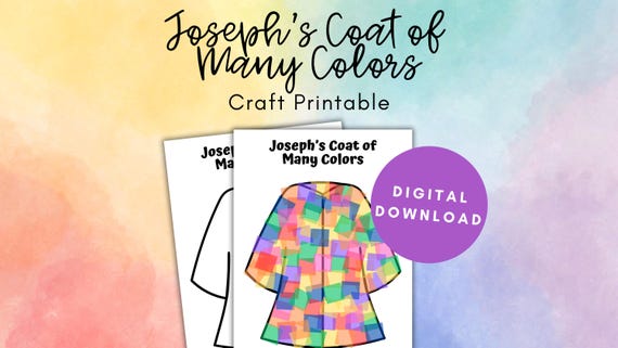 Joseph's Coat of Many Colors Craft, Sunday School Craft Printable, Christian Activities for Kids, Bible Coloring Pages, Bible Story Activity