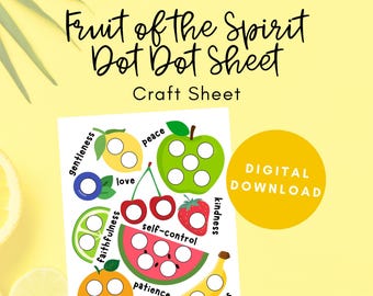 Fruit of the Spirit Craft, Fruit of the Spirit Lesson for Kids, Dot Marker Coloring, Do A Dot, Sunday School Craft, Bible Story Craft