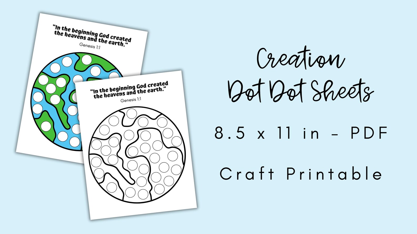 Creation Craft for Kids, Dot Marker Coloring, Do A Dot, Sunday School ...