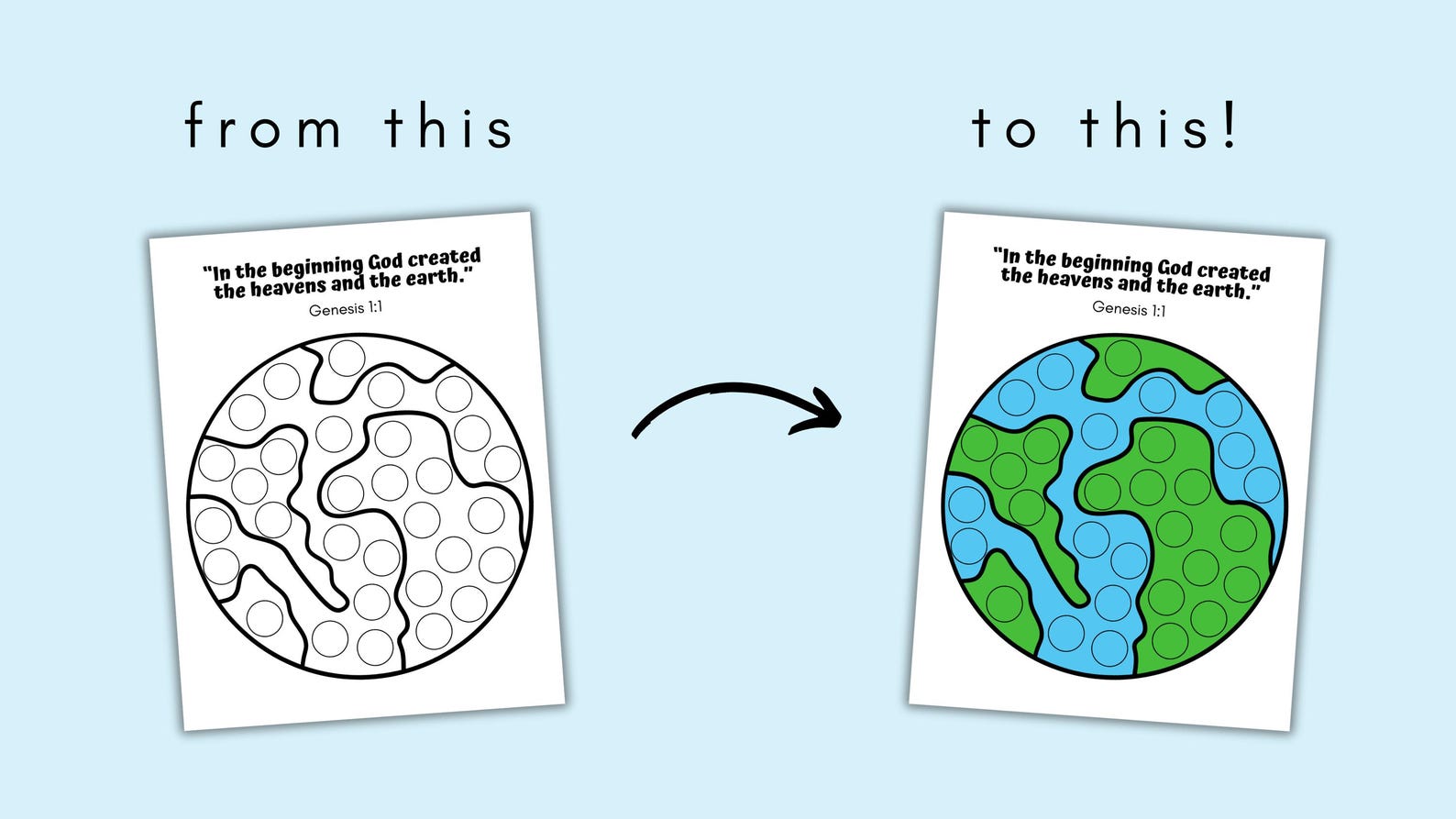 Creation Craft for Kids, Dot Marker Coloring, Do A Dot, Sunday School ...