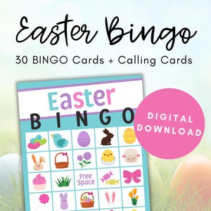Easter Bingo, Easter Printable Activity Kids, Printable Bingo Game, Bingo Cards Printable, Easter Activities for Kids, Bingo for Kids