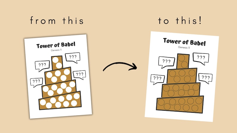 Tower of Babel Craft, Dot Dot Sheet, Dot Marker Page, Do A Dot ...