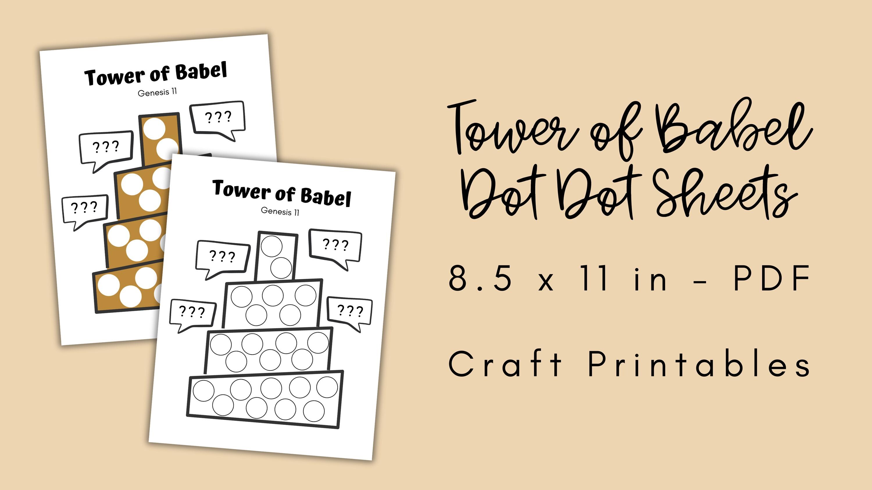 Tower of Babel Craft, Dot Dot Sheet, Dot Marker Page, Do A Dot ...