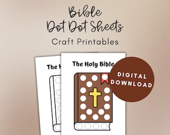 The Bible Book Craft, Bible Craft, Dot Marker Page, Do A Dot Printable, Dot Art Activity, Sunday School Craft, Bible Coloring Pages for Kids