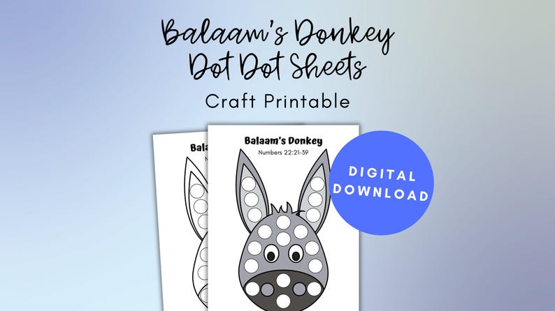 Balaam's Donkey Bible Craft, Dot Marker Coloring, Do A Dot Preschool ...